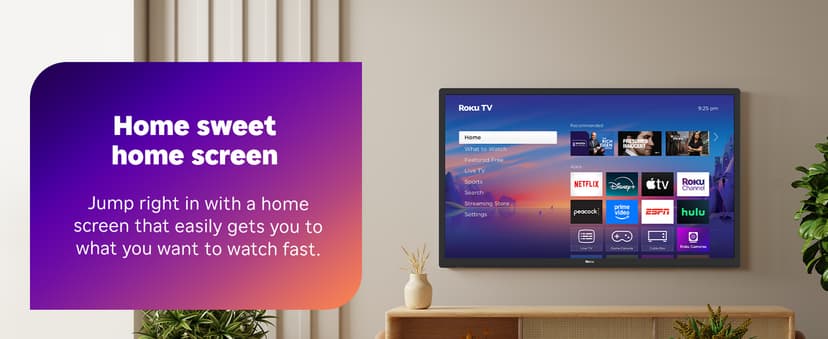 Roku Smart TV 2025 – 32-Inch Select Series, 720p HD TV – RokuTV with Voice Remote – Flat Screen LED Television with Wi-Fi for Streaming Live Local News, Sports, Family Entertainment - Amazon Exclusive