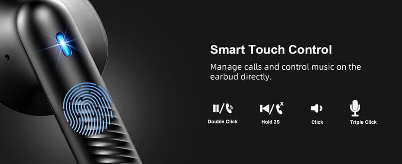 Wireless Earbuds, Bluetooth 5.4 Earbuds Stereo Bass, Bluetooth Headphones in Ear Noise Cancelling Mic, Earphones IP7 Waterproof Sports, 32H Playtime USB C Mini Charging Case Ear Buds for Android iOS