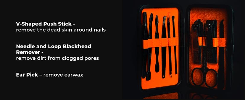 Wild Willies 10-Piece Pedicure & Manicure Kit for Men & Women - Includes Nail Clippers, Scissors, Tweezers, Files - Compact Travel Nail Grooming Kit, Mens Nail Care Set