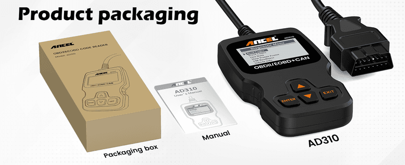 ANCEL AD310 Classic Enhanced Universal OBD II Scanner Car Engine Fault Code Reader CAN Diagnostic Scan Tool, Read and Clear Error Codes for 1996 or Newer OBD2 Protocol Vehicle (Black) B01G5EA74I