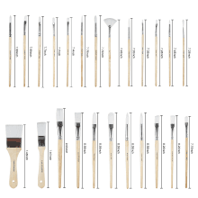 Wooden Handles, 24 Different Types of Brushes, Nylon Hair, Professional, Oil, Acrylic and Watercolor Painting Paint Brushes Set of 24 Pieces with Canvas Brush Case B095M9LKPN