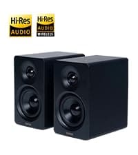 Edifier QR65 Desktop Active Monitor with 2.75" Long-Throw Aluminum Diaphragm mid-Low Drivers, Hi-Res Audio, Brilliant Light Effects, 70W Output Power Bluetooth Speakers with Stands - White