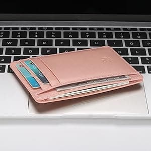 GH GOLD HORSE Slim RFID Blocking Card Holder Minimalist Leather Front Pocket Wallet for Women