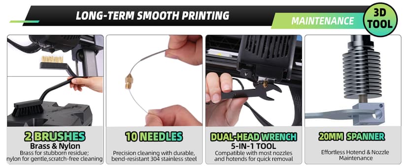 76pcs 3D Printer Tools Kit with Bag, 3D Printer Accessories includes Digital Caliper, Hygrometer, PTFE Tube Kit, Deburring Tool, Scrapers, Nozzle Cleaning, for Bambu Lab, Ender 3, FDM/SLA Printers etc