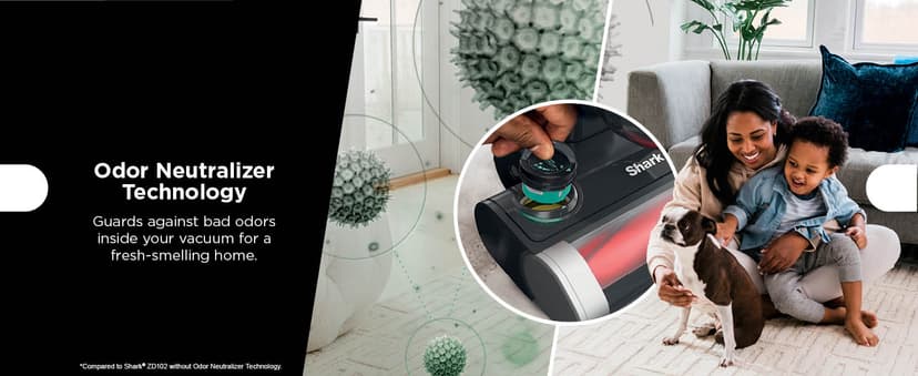 Shark ZU102 Rotator Pet Upright Vacuum with PowerFins HairPro & Odor Neutralizer Technology, Charcoal, 2.9 L Dust Cup