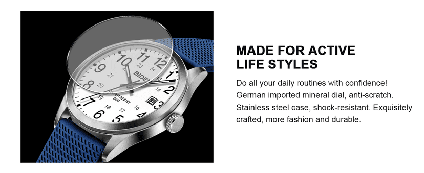 LN LENQIN Mens Watches Analog Quartz Sports Unisex 30M Waterproof Nurse Watch for Men Women Medical Professionals Military Time with Second Hand Glowing Easy to Read Dial