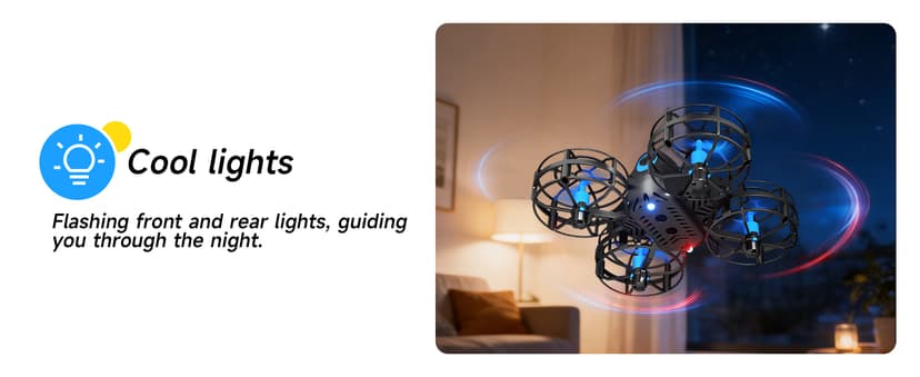 4DRC V18 Mini Drone for Kids Beginners, RC Quadcopter with 2 Control Modes, Headless Mode, Altitude Hold, Auto Hover, 3 Speeds, 3D Flips, LED Lights, 2 Batteries, Gift Toy for Boys