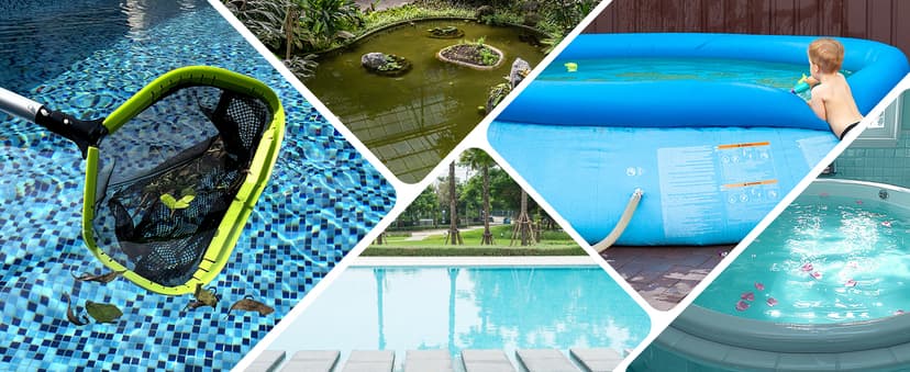 Sepetrel Pool Net,Professional Swimming Pool Leaf Skimmer Nets for Cleaning with Double-Layer Deep Big Bag,Heavy Duty Aluminum Frame & Handle Rake(Pole Not Included)