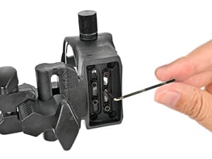 5 Pin Bow Sight for Compound Bow .019” Fiber Optics Archery Recurve Bow Sight with Knobs Windage & Elevation Adjustable Archery Sights Right Handed for Hunting Competition Practice