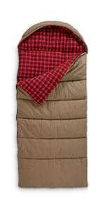 Guide Gear Canvas Hunter Sleeping Bag 0-Degree Fleece Lined Hooded for Adults Warm Winter Cold Weather Lightweight Portable for Camping, Backpacking, Hiking, Outdoors