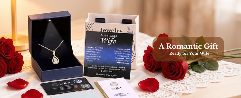 S925 Sterling Silver 18k Gold Plated Infinity Jewelry Gifts for Women Wife Her Girlfriend with Card in Light-Up Gift Box 2CT Moissanite Necklace Anniversary Birthday Gifts for Women Wife Her B0GTY9JBFT