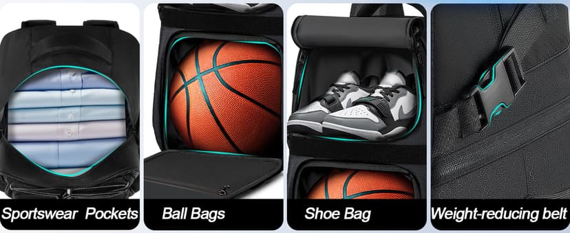 LOINTET Basketball Bag Backpack with Ball Holder Shoes Compartment, Large Basketball Accessories Sports Bag