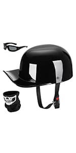 Yesmotor Baseball Motorcycle Helmet Half Cap for Bike Cruiser Chopper Moped Scooter- Dot Approved