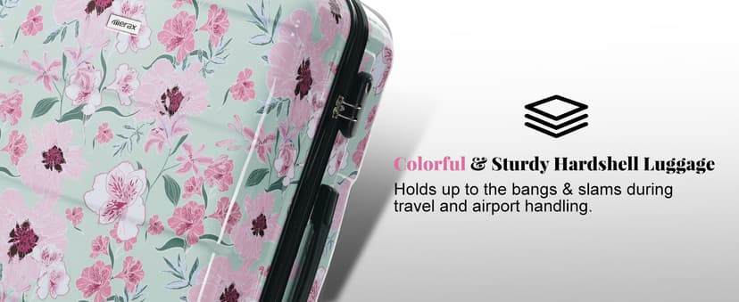 Merax 5 Piece Luggage set of printing hard shell suitcases with Double Spinner Wheels Suitcase with Lock 8" 14" 20" 24" 28"