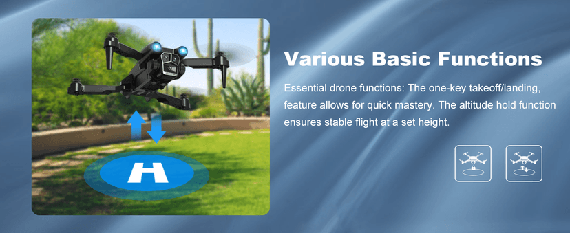 Drone with Camera 1080P HD, Mini Drone for Beginners Kids Adults, RC Quadcopter with 2 Batteries, Carrying Case, Stable Hover, Trajectory Flight, Gravity Control, One Key Take Off/Land, Black