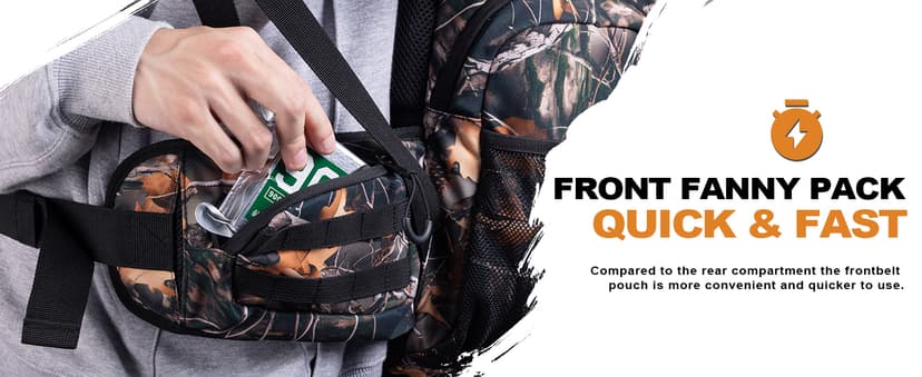 uniHimal Hunting Backpack for Men, Waterproof Camo Backpacks for Hunt with Rain Cover, Durable Large Capacity Day Pack Hunting Gear Accessories for Men