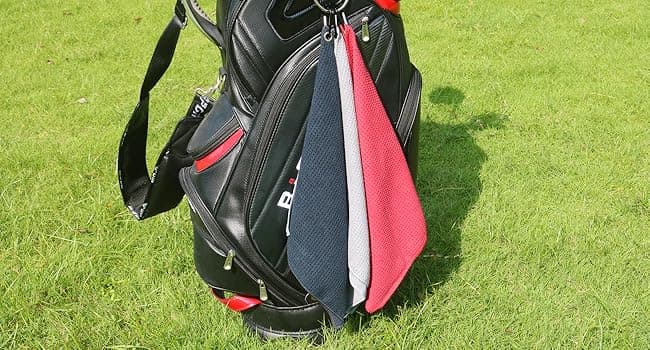 Handy Picks Microfiber Golf Towel (16" X 16") with Carabiner Clip, Waffle Pattern Golf Towel Hook and Loop Fastener - The Convenient Golf Cleaning Towel