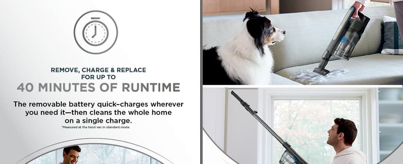 Shark PowerPro Reveal Plus Cordless Vacuum, FloorDetect & Dirt-Reveal Technology, HEPA Filter, Carpet & Hard Floor, Rechargeable, Charcoal, IZ376H