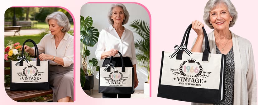 60th Birthday Gifts for Women, Vintage 1966 Birthdays Gift For Her, Cool 60 Year Old Birthday Gifts Set For Mom Wife Sister Friends Coworkers, Unique Gift Ideas With Tumbler Greeting Card Tote Bag B0H1LC1S74