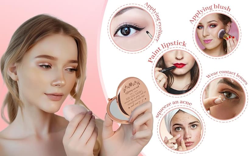 Bestie Makeup Mirror - Compact Friendship Gift for Women, Perfect for Sister or Best Friend's Birthday, Graduation or Any Occasion