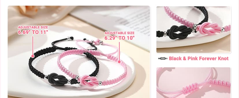UNGENT THEM Pinky Promise Forever Love Knot Bracelets for Couples–Birthday Anniversary Valentines Christmas Gifts B0FNDC3ZRQ