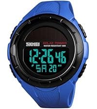 MASTOP Solar Powered Energy Watch for Men Military Digital Multifunctional Led Luminous Indication 2 Time Zone 50m Waterproof Watch Reloj Solar para Hombre