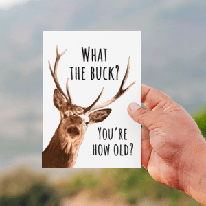 Funny Birthday Card for Men, What the Buck You're How Old, Hunter Birthday Card for Husband, Dad, Brother or Boyfriend, Funny Outdoorsman Deer Hunting Birthday Card B0C5464LJM