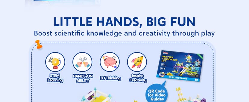 Klever Kits 36-in-1 Motor Robotic Kits, Make Your Own Kids Craft Kits Educational STEM Toys for Ages 8-13 Boys and Girls, Science Gifts for 8 Years Old