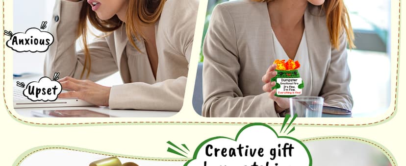 Positive Crochet Dumpster Emotional Fire Christmas Stocking Stuffers Thank You Birthday Retirement for Women Men Chaos Coordinator Office Funny Gag Boss Lady Gifts Going Away Farewell for Coworkers