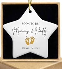 Gifts for Expecting Parents - Expecting Parents to Be Unique Gifts - Baby Pregnancy Announcement Gift Ideas for Husband, Family - Baby Ornament 2026 - Baby Pregnancy Announcement - Glass Ornament