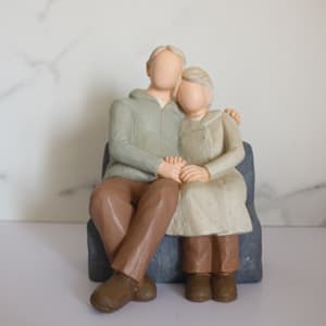 Couple Anniversary Sculpted Hand-Painted Figure Gifts Husband and Wife Wedding Figurine Gift, Happy 10th - 80th Anniversary Statue for Him and Her Together