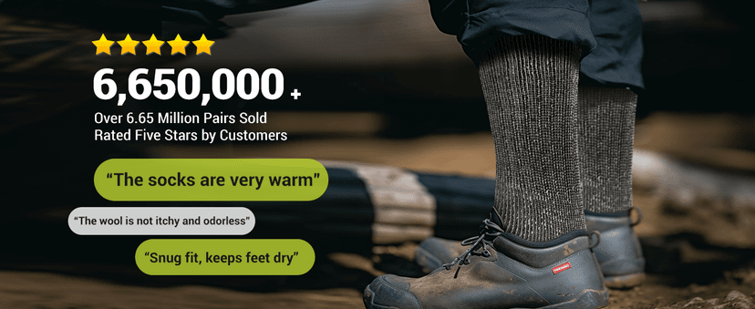 Alvada Merino Wool Hiking Socks Thermal Warm Crew Winter Boot Sock For Men & Women 3 Pairs