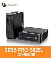 Beelink Ser5 Pro mini PC, AMD Ryzen 5 5500U (Up to 4.0GHz,6C/12T), 16GB DDR4 500GB PCle SSD,mini Computer Support 4K Triple Display/2.5G LAN/WiFi6/BT5.2, Home/Office Mini Desktop Computer