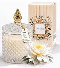 Decorative Soy Candles Birthday Gifts for Women, Elegant Glass Jar, 14.8oz, 80Hr Long Lasting Burn, Luxury Candles for Women VIONAMI Queen of The Night Rare Flower Fragrance Luxury Scented Candle Gift B0FBMNBQ3D