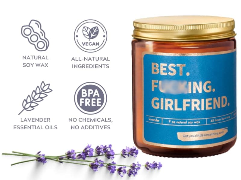 Gift for Girlfriend - Funny Birthday Candle for Girlfriend Romantic Present from Boyfriend - Unique Anniversary Candles Valentines Present Stocking Stuffer Christmas Gifts for GF Her Women