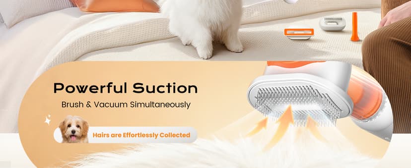 Vacuum Dog Brush for Shedding, 4-in-1 Self Cleaning Slicker Brush for Dogs& Undercoat Rake for Dogs, Deshedding Grooming Tool, Anti-Static, Massage, Cleaning, Shedding & Combing All In One!