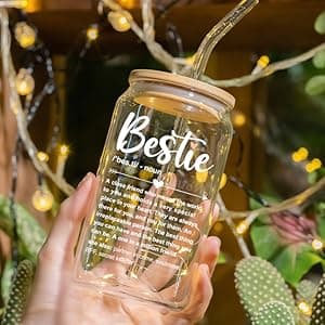 NewEleven Gift For Friends, Bestie - Birthday Gifts for Women Friendship - Unique Friendship Gifts For Women, Friend, Bestie, Bff, Soul Sister, Work Bestie - 16 Oz Coffee Glass