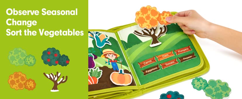 1 Year Old Boy Gifts Educational Quiet Activity Books 10 Pages, Toddler Christmas Stocking Stuffers One Year Old Travel Toys hahaland Busy Book for Toddlers 1-3 - Montessori Toys 1 Year Old Busy Board B0CR3FQ58C
