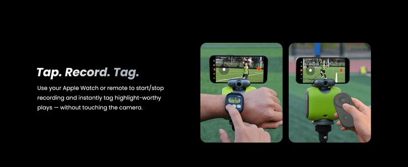 XbotGo Chameleon AI Auto Sports Action Camera - 4K 60FPS Soccer Camera and Basketball Tracking Camera for Team Sports, Live Streaming, No Subscription, Works with iOS & Android (Lava Graphite)