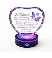 Premium K9 Crystal, Laser Engraved, 6-Color USB LED Base, Gift Box Packaging, Perfect Present for Birthdays & Christmas Crystal Heart Keepsake for Mom, Color Changing LED, Mothers Day Gift B0GS15MD5Z