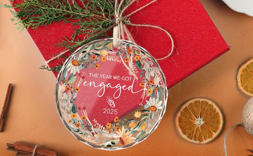 Engagement Gifts for Couples - The Year We Got Engaged 2025 Glass Ornament – Just Engagement Present Ideas for Newly Engaged Women, Bride to Be, Fiance, Friend, Daughter,Christmas Engage Ornamnet