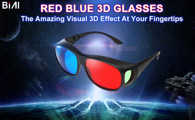 BIAL Red-blue 3D Glasses/Cyan Anaglyph Simple style 3D Glasses 3D movie game-Extra Upgrade Style