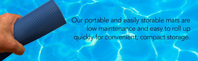 RESILIA Stay-Put Swimming Pool Ladder Mat - Non-Slip, Wide Ribbed, Protective Pad, 36 Inches x 36 Inches, 0.125 Inch Thick, Royal Blue, Made in USA