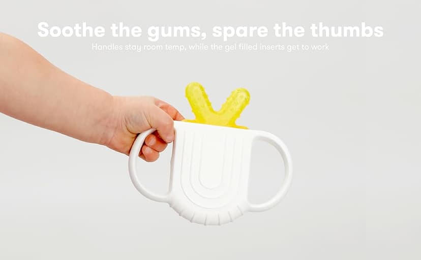 Frida Baby Silicone Teething Toys, 4-in-1 Teether for Babies & Infants, Teething Relief for 0-18 Months, Not-Too-Cold-to-Hold Baby Teether, BPA-Free