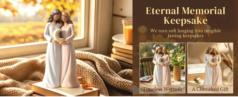 Hand-painted resin keepsake with a greeting card for your bestie, big sister or soul sister, near or far, on her birthday. Sister Figurine, Gifts for Best Friend Women, Sister Birthday Gifts (Moon) B0H8Y4B318