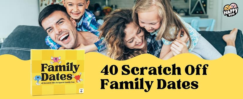 Family Dates 40 Scratch Off Cards – Fun Activities & Date Night Ideas for Kids and Parents – Adventure Card Game for Families – Unique Gift for Family Nights, Holidays, or Birthdays