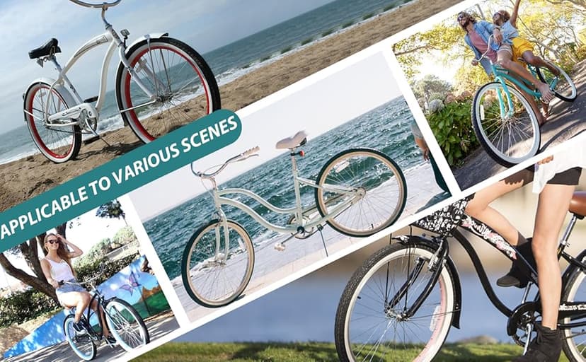 Hycline 26x2.125 Cruiser Bike Tires Set: 2-Pack 26-inch Premium Butyl Rubber High-Performance Folding Replacement Bicycle Tires for Beach Cruiser and Urban Commuting Bicycle