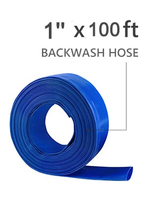 Eastrans 1 IN x 100 FT Heavy Duty Flat Discharge Hose, Weather & Burst Resistant, Best Hose for Inground Pools, Filter & Drain Hose