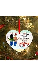 WaaHome Our Friendship is Endless Christmas Ornaments Friend Gifts for Women, Best Friend Ornaments for Christmas Tree Decorations Friendship Gifts for Friends Female Women