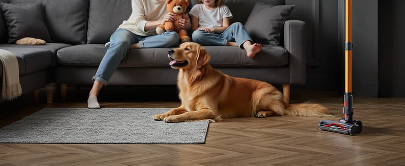 Cordless Vacuum Cleaner for Home, Upgraded 60Kpa Powerful Suction Pet Hair Vacuum with 70min Runtime, Green LED Light for Hardwood Floors & Carpet, Self-Standing Rechargeable Stick Vacuum, Golden